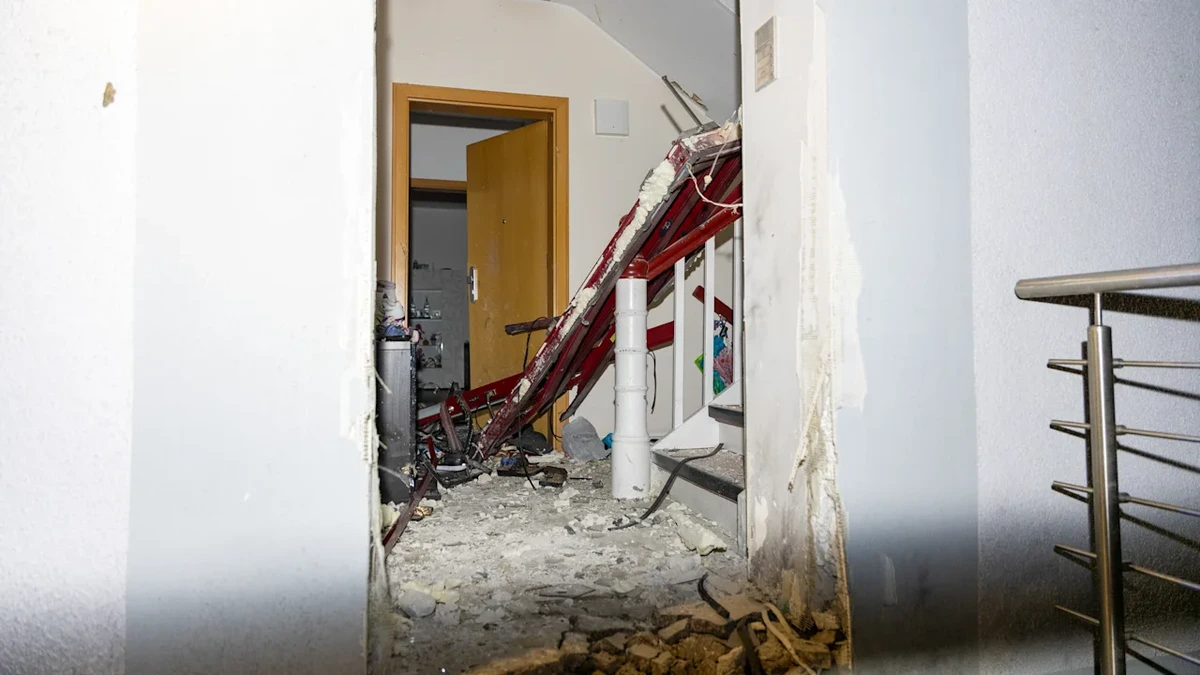 Großeinsatz in NRW: Explosion! Unbekannte sprengen Haustür weg