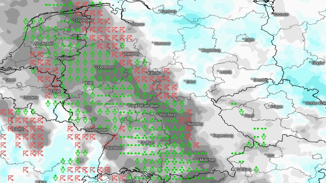 Gewitterband teilt Deutschland in zwei Hälften