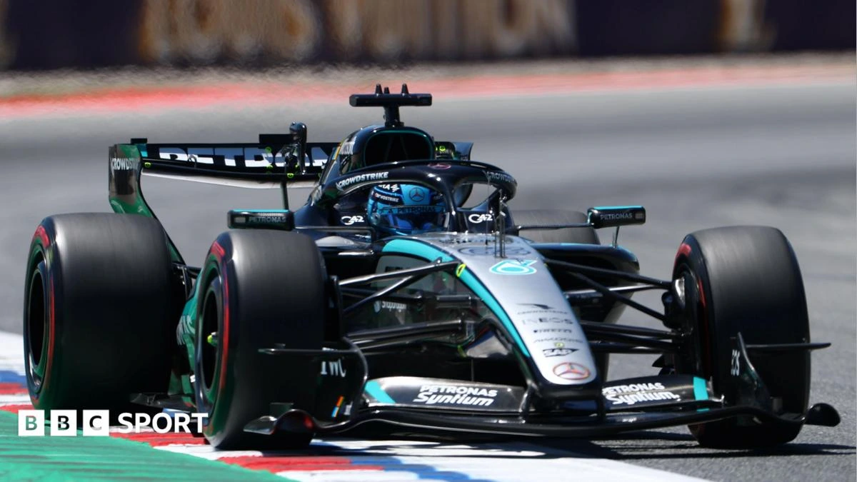 Russell fastest in Barcelona first practice