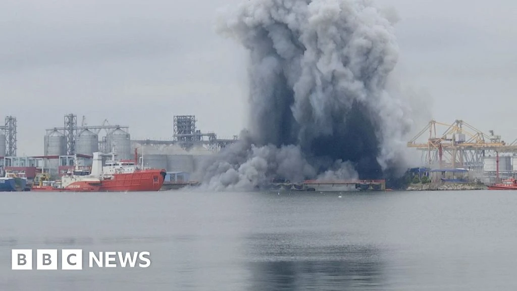 Ukraine strikes 'illegal' cargo ships in Sea of Azov as Putin prepares for key speech