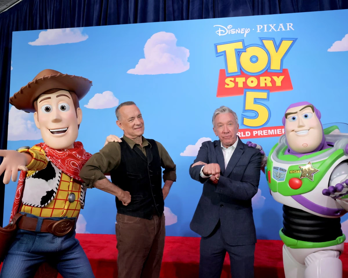 ‘We give kids this thing to make them antisocial beasts’: Tom Hanks and Tim Allen on tech peril, Toy Story 5 and the joy of rusty nails