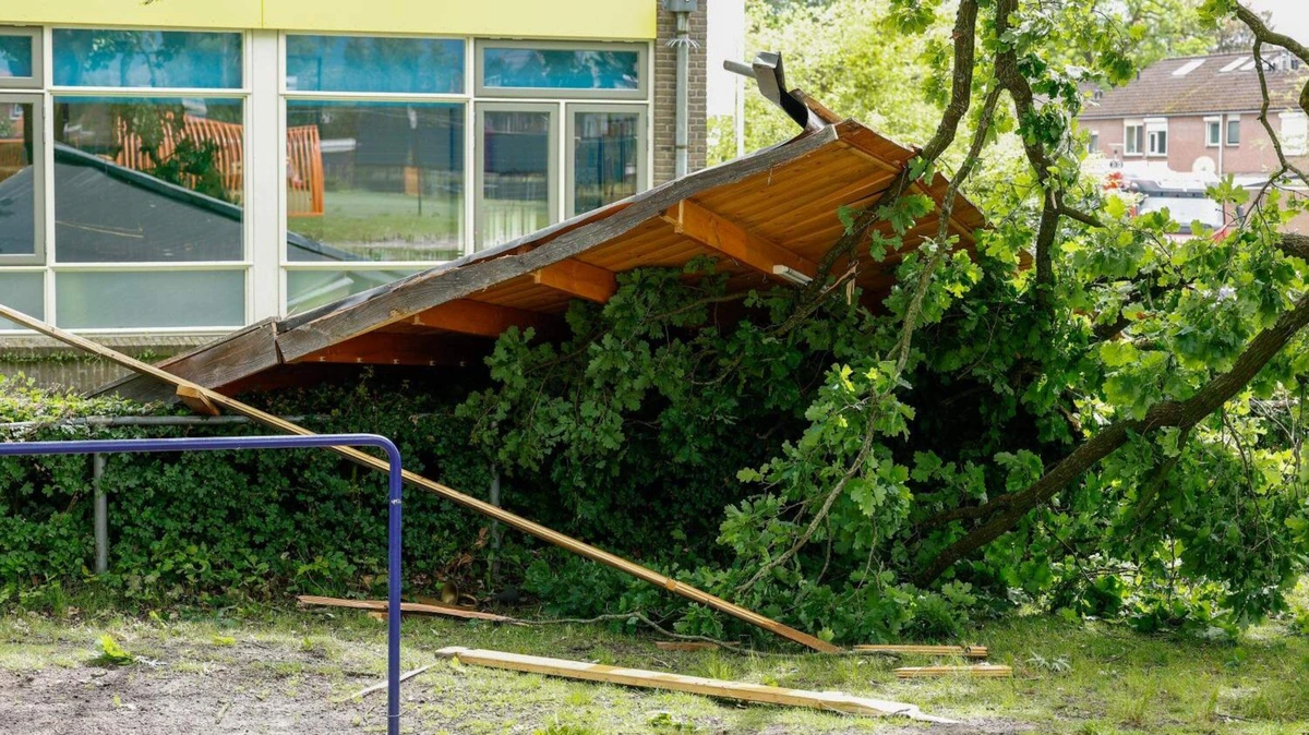Ravage in Glanerbrug: spoor van vernieling door vermoedelijke windhoos