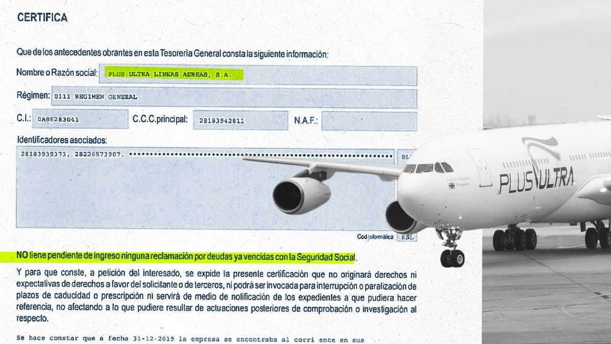 Plus Ultra aportó un certificado de la Seguridad Social para demostrar que cumplía los requisitos del rescate