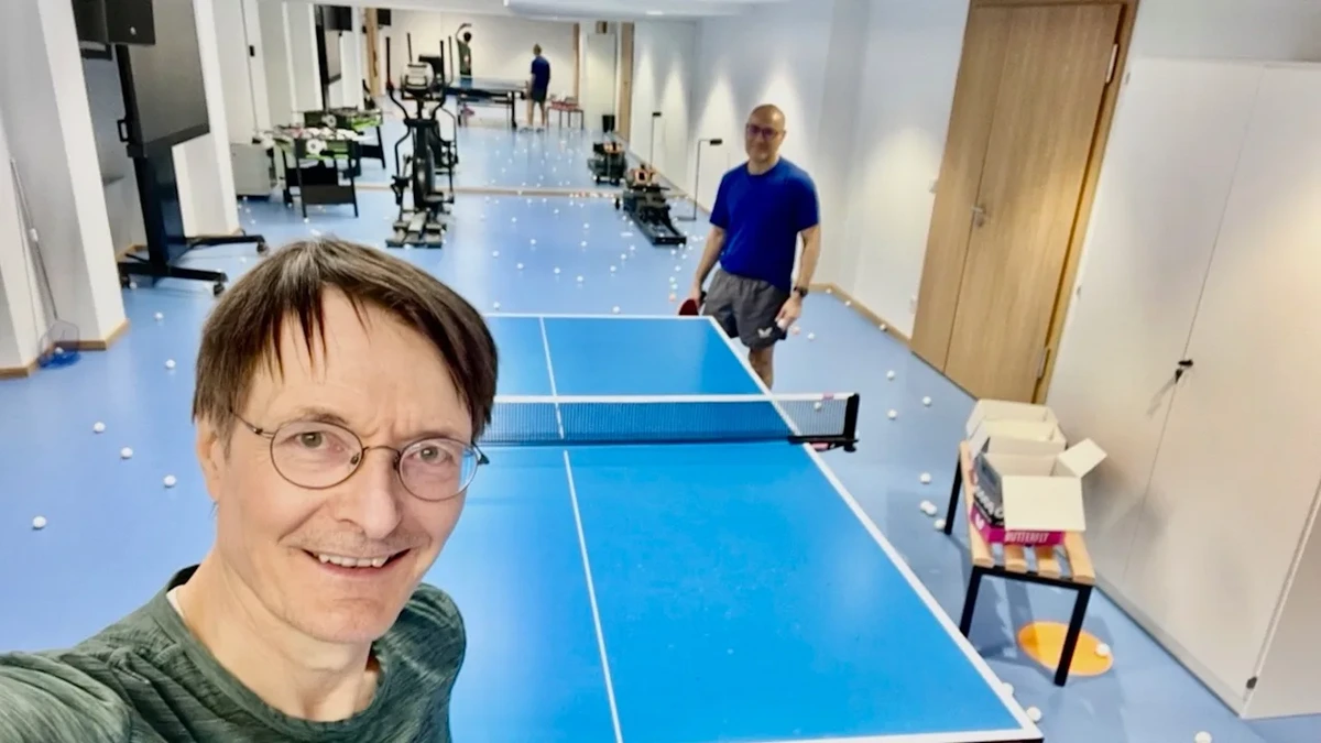 Im Keller des Gesundheitsministeriums: Lauterbach fordert Linnemann zum Tischtennis-Duell