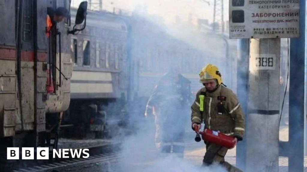 Russian drone attack on Ukrainian train station kills at least 14, officials say