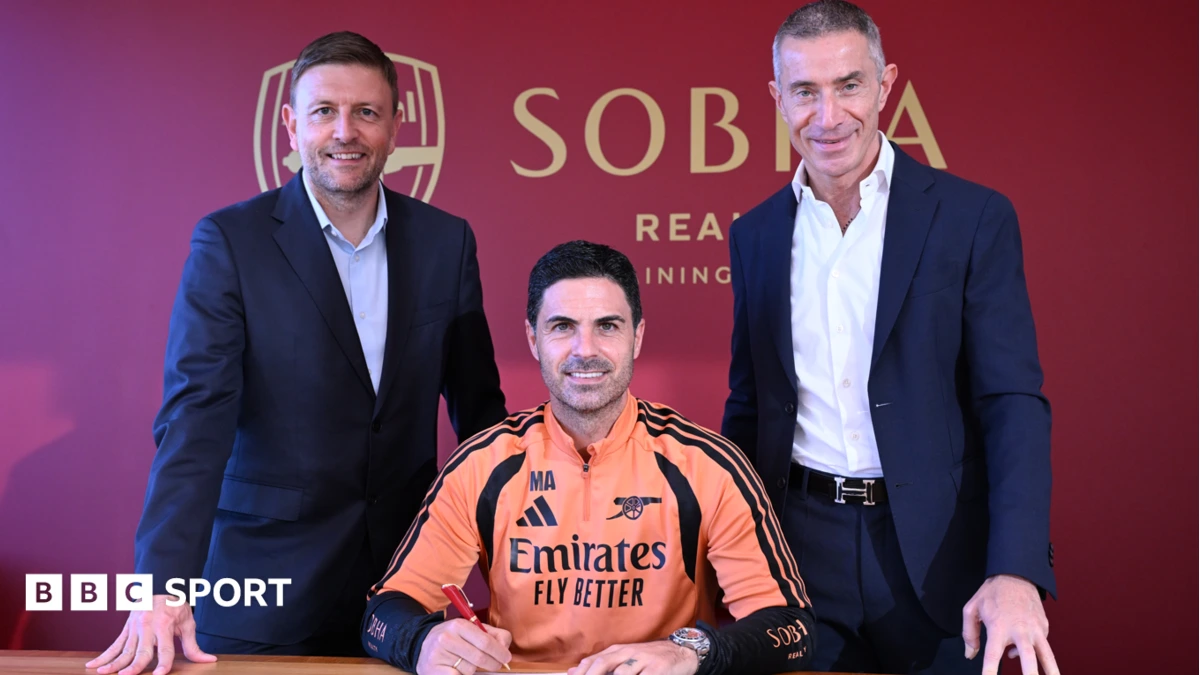 Arteta signs new contract with champions Arsenal
