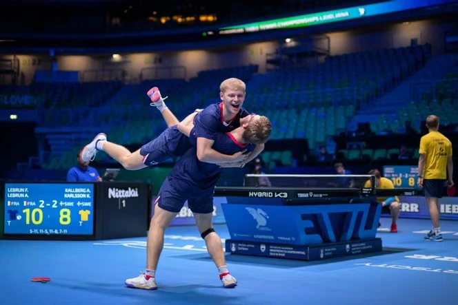 Tennis de table : les frères Lebrun conservent leur titre de champions d’Europe en double