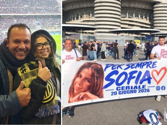 Lo striscione a San Siro per ricordare Sofia: «Tifavamo insieme l'Inter e ci abbracciavamo dopo ogni gol. Allo stadio era felice»