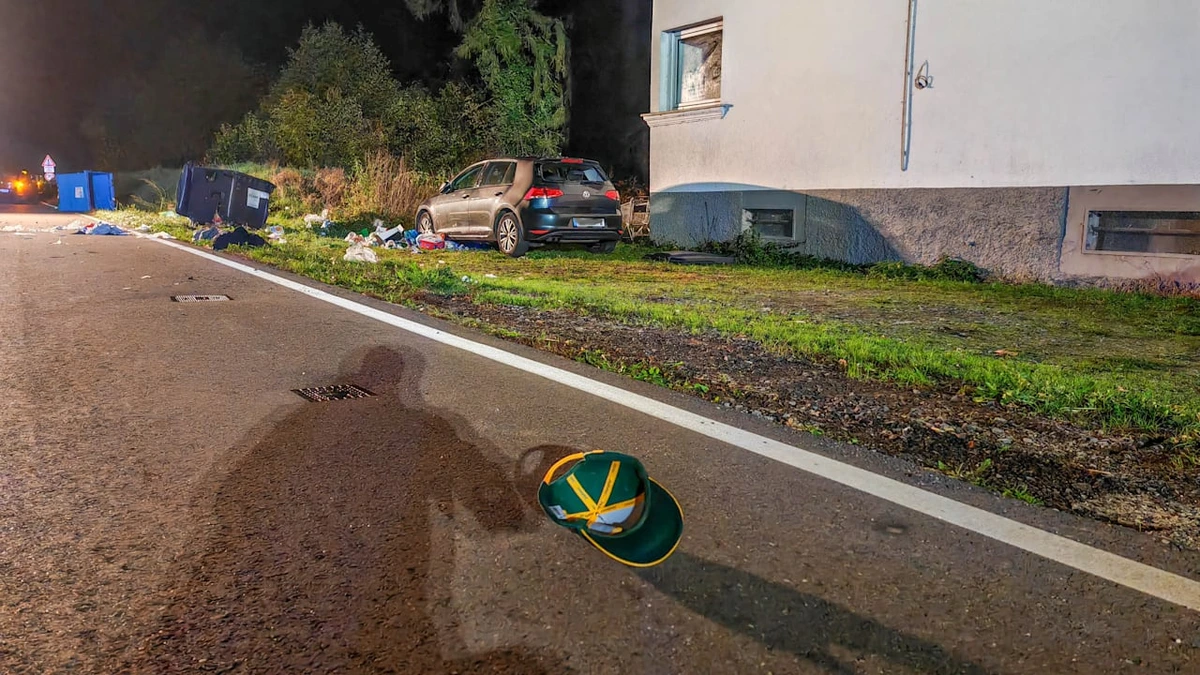 Kraichtal (Baden-Württemberg): Mann beim Müllrausbringen überfahren